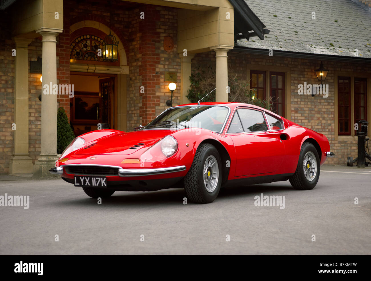 Ferrari Dino 246 Side view of the classic red sports car Produced by Ferrari from 1968 to 1976 Stock Photo