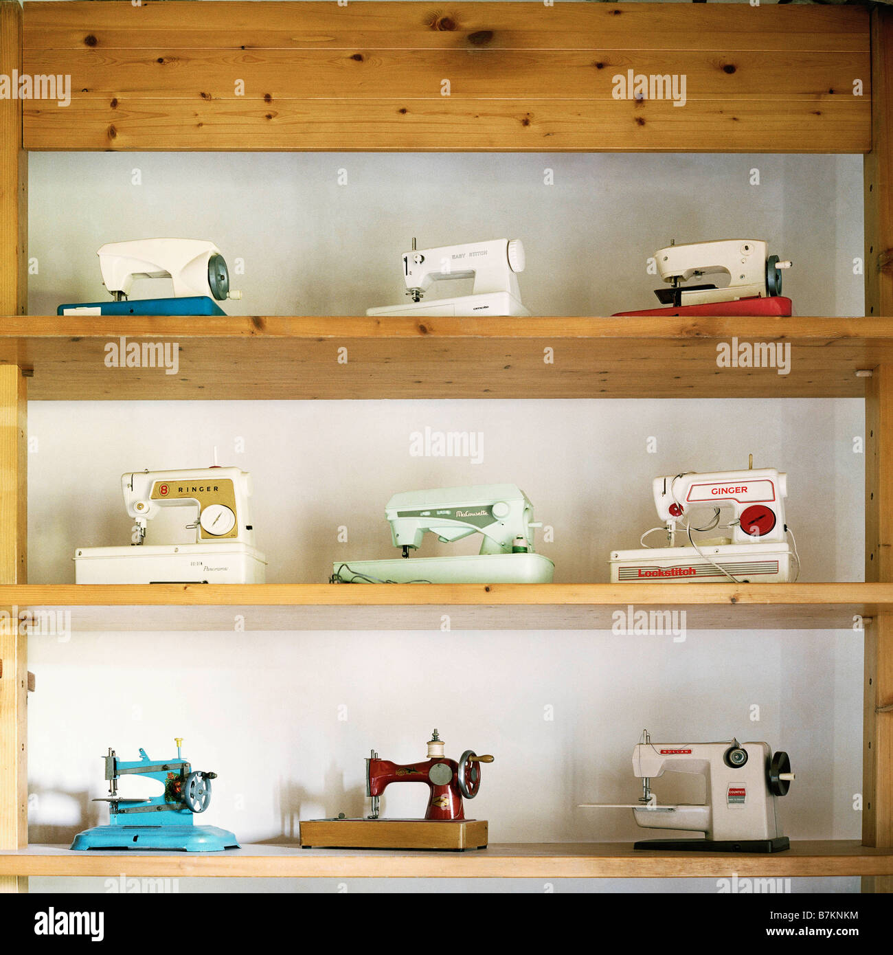 Toy sewing machine collection Stock Photo Alamy