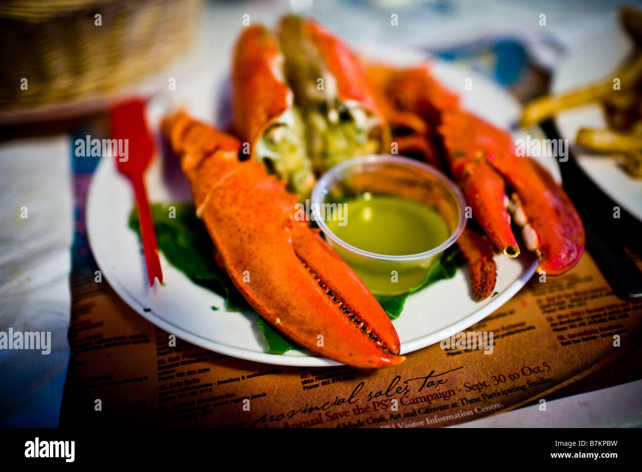 A lobster dinner at St. Anne's Church on Prince Edward Island, Canada