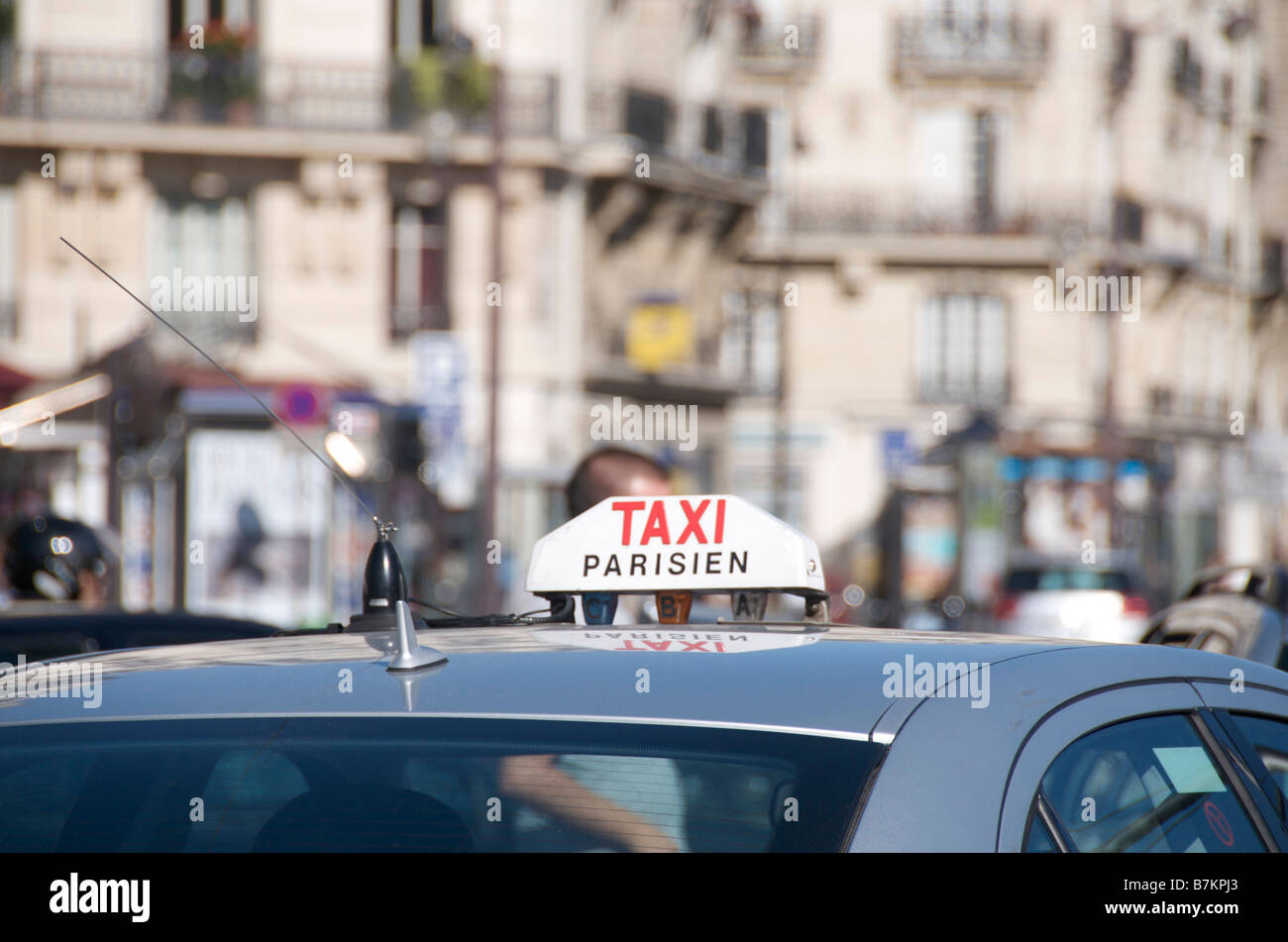 Taxi in Paris, France Stock Photo