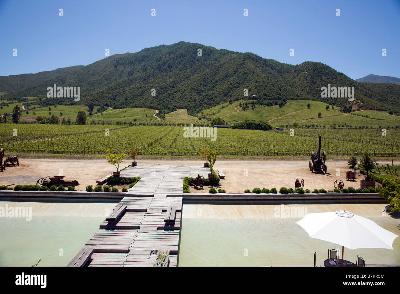 Vina Montes winery rear entrance, Colchagua Valley, Chile Stock Photo