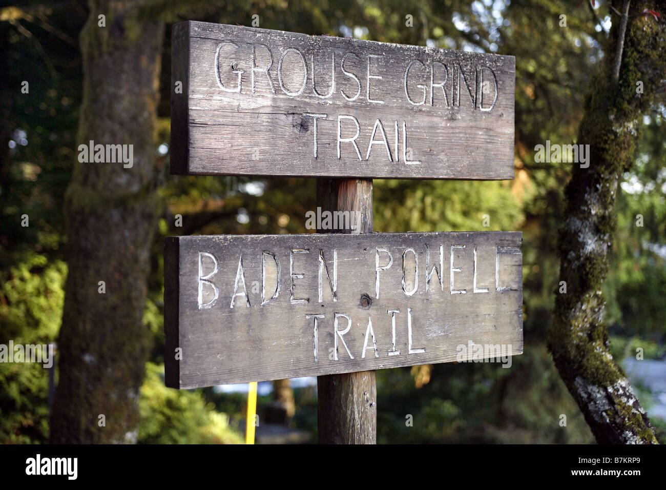 Simple wood trail sign hi-res stock photography and images - Alamy