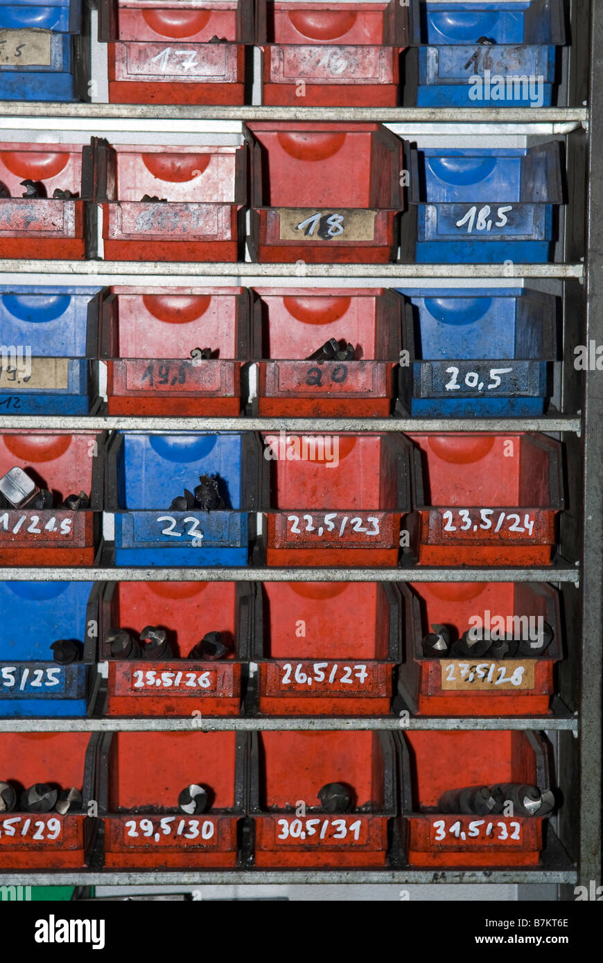 Stacked material boxes, (full frame), closeup Stock Photo Alamy