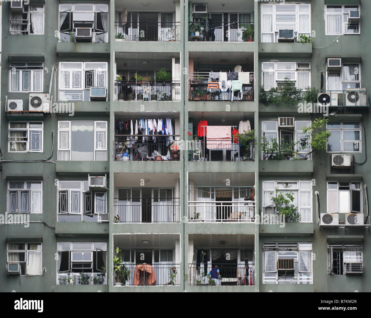 Elevation View Of High Rise Flats Hong Kong Stock Photo - Alamy