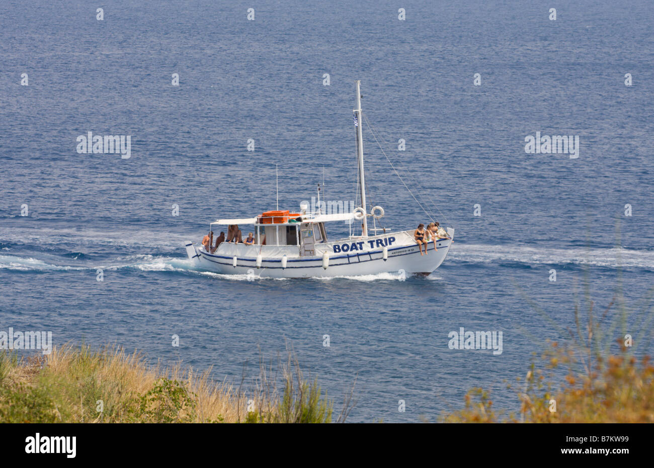 Pleasure boat trip Corfu Stock Photo