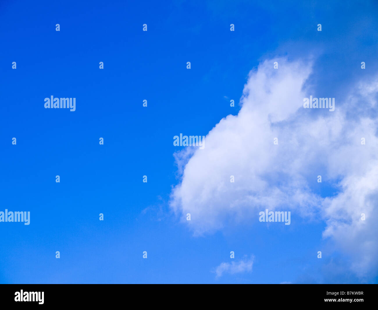 Blue Sky with White Fluffy Clouds in Summer Autumn Stock Photo - Alamy