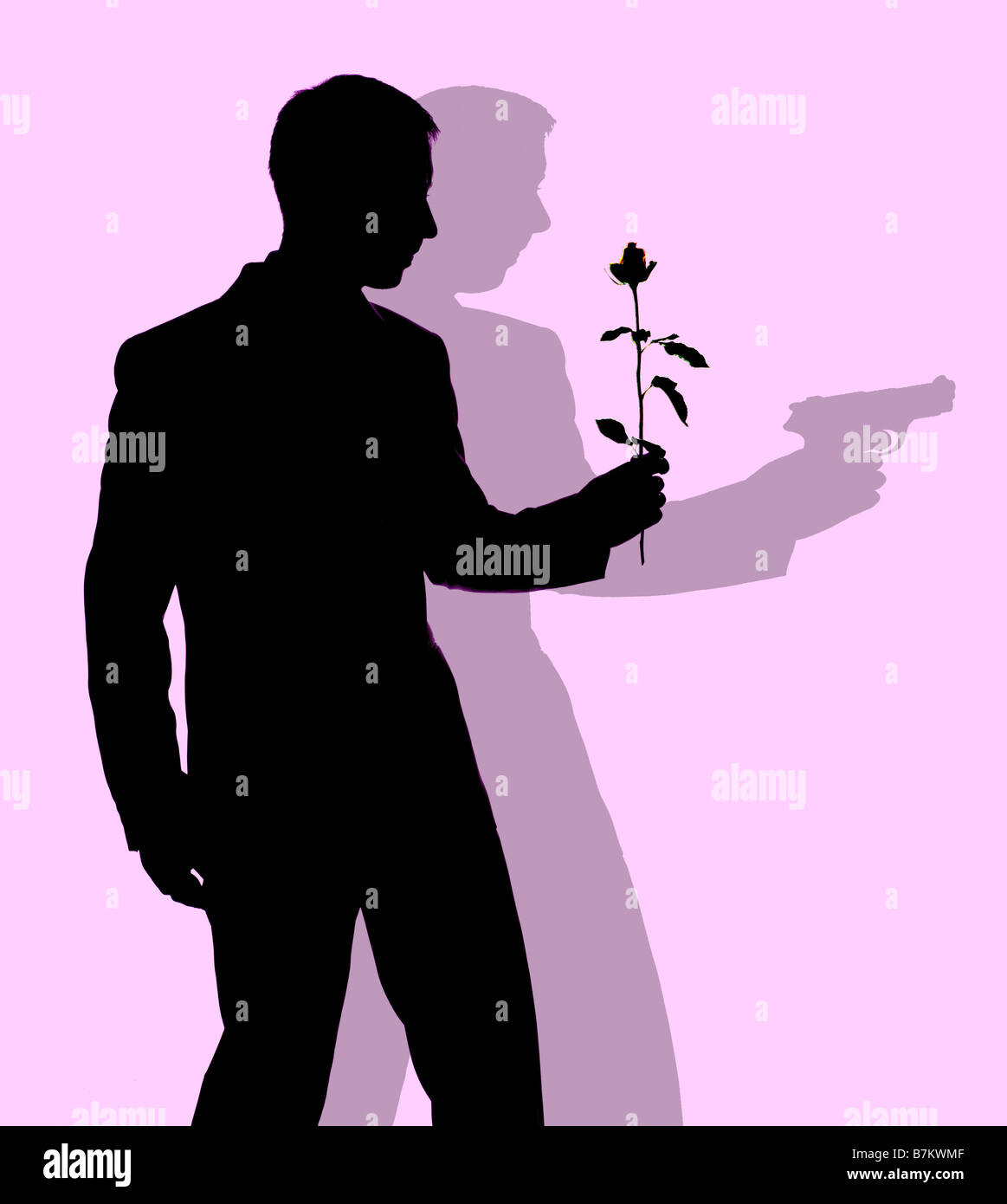 Man standing gun silhouette hi-res stock photography and images - Alamy