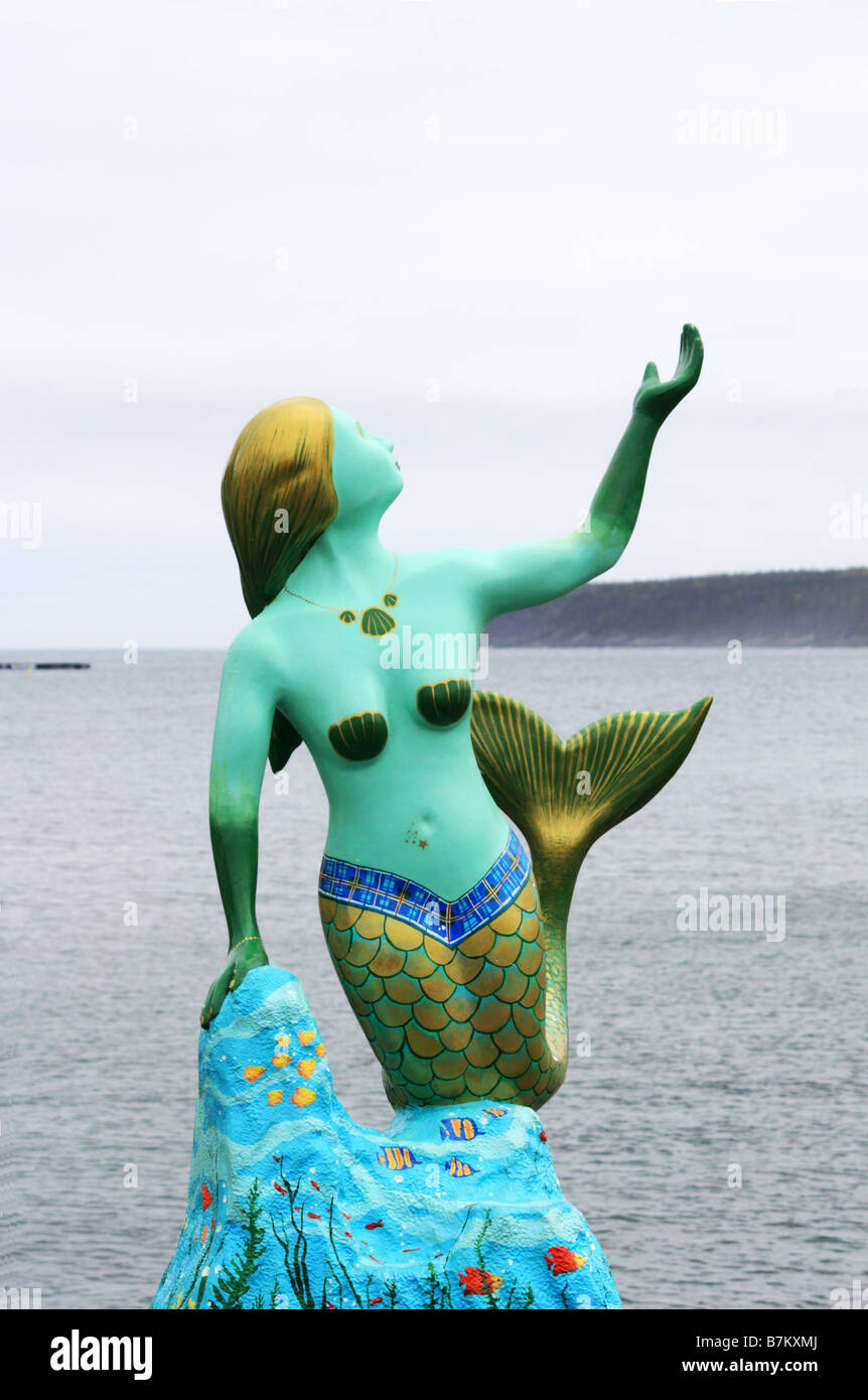 Mermaid by Atlantic Ocean in Bay Bulls, Newfoundland Stock Photo