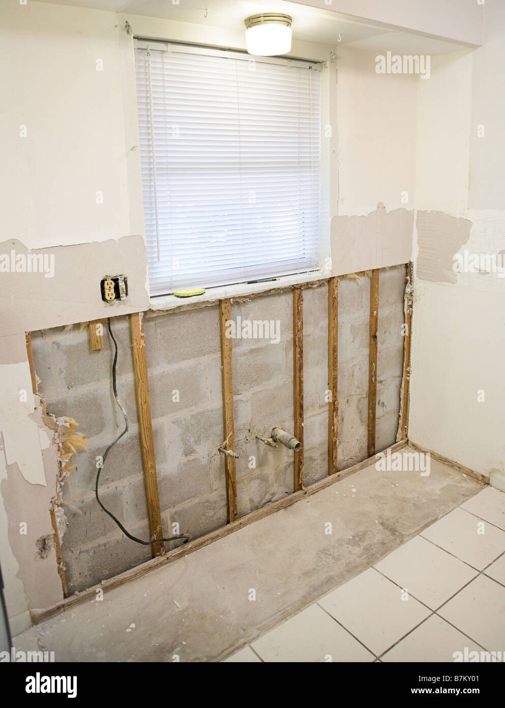Kitchen remodeling project Drywall had to be removed because of mold