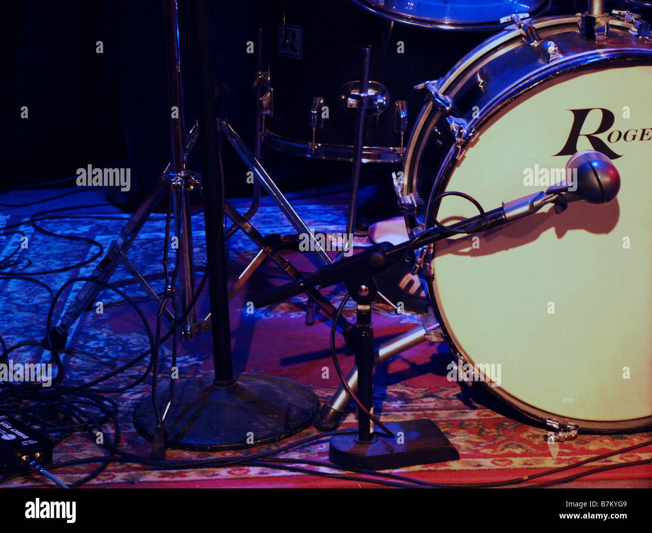 A bass drum being setup before a concert Stock Photo Alamy