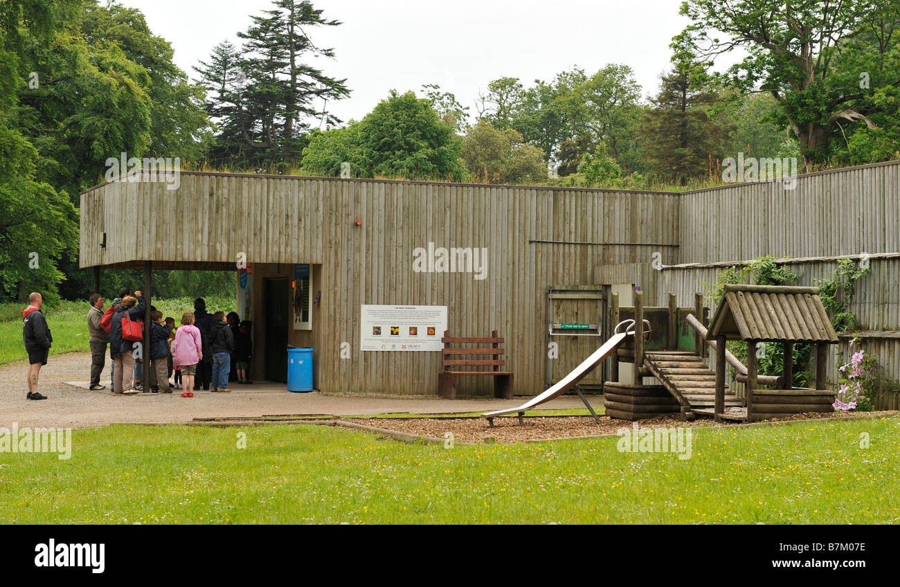 Visitor attraction at Muncaster Castle Cumbria home of the Frost Pennington family for over 800 years Stock Photo