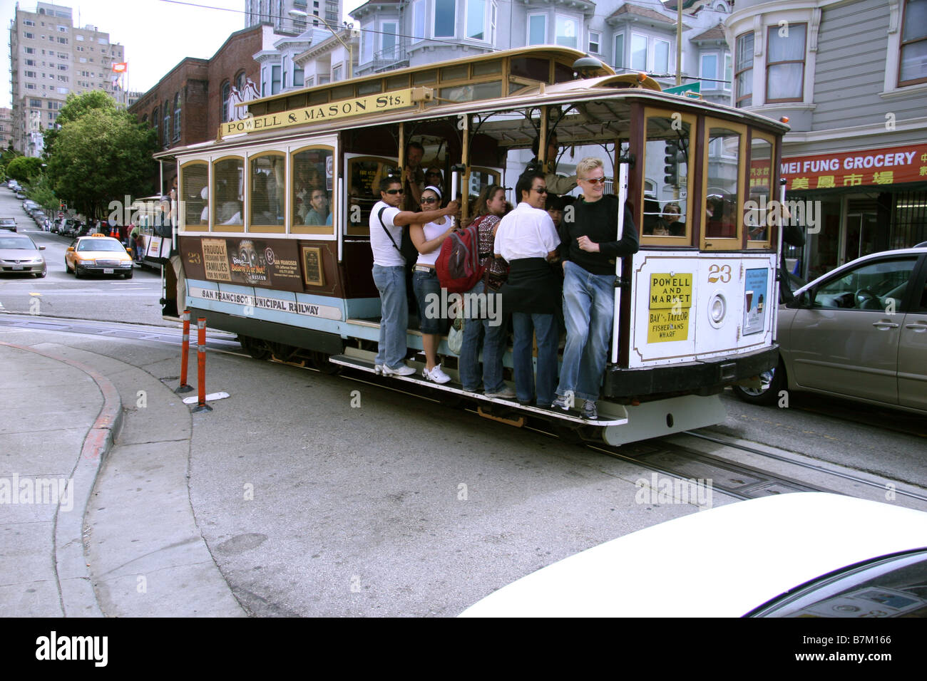 Powell & Mason cable car, San Francisco, California. Stock Photo