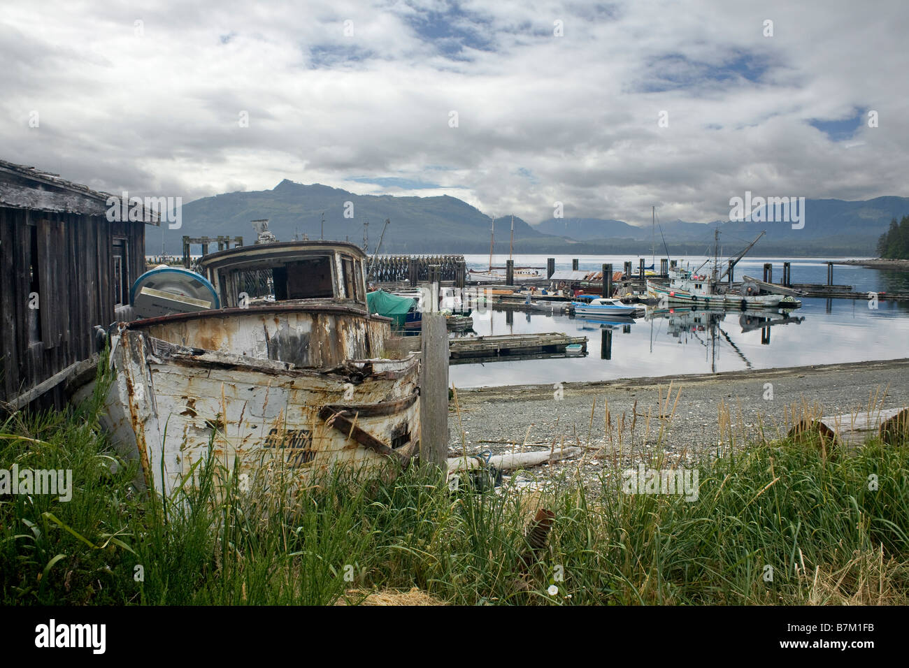 BRITISH COLUMBIA Old fishing boat at the marina in Alert Bay on Cormorant Island in Johnstone BRITISH COLUMBIA Old fishing boat at the marina in Alert Bay on Cormorant Island in Johnstone