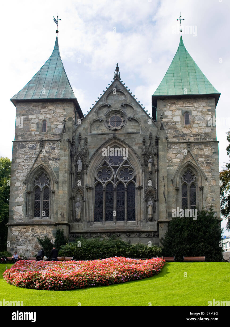 Domkirke of Stavanger, St. Svithun's Cathedral (c. 1150), is the oldest cathedral in Norway. Stock Photo