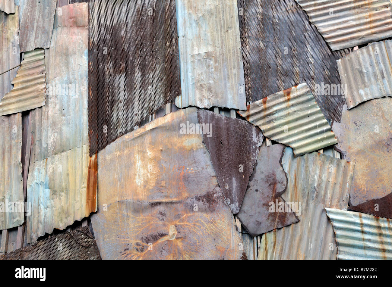 corrugated iron sheets rusty rust rusted bits pieces detail close up