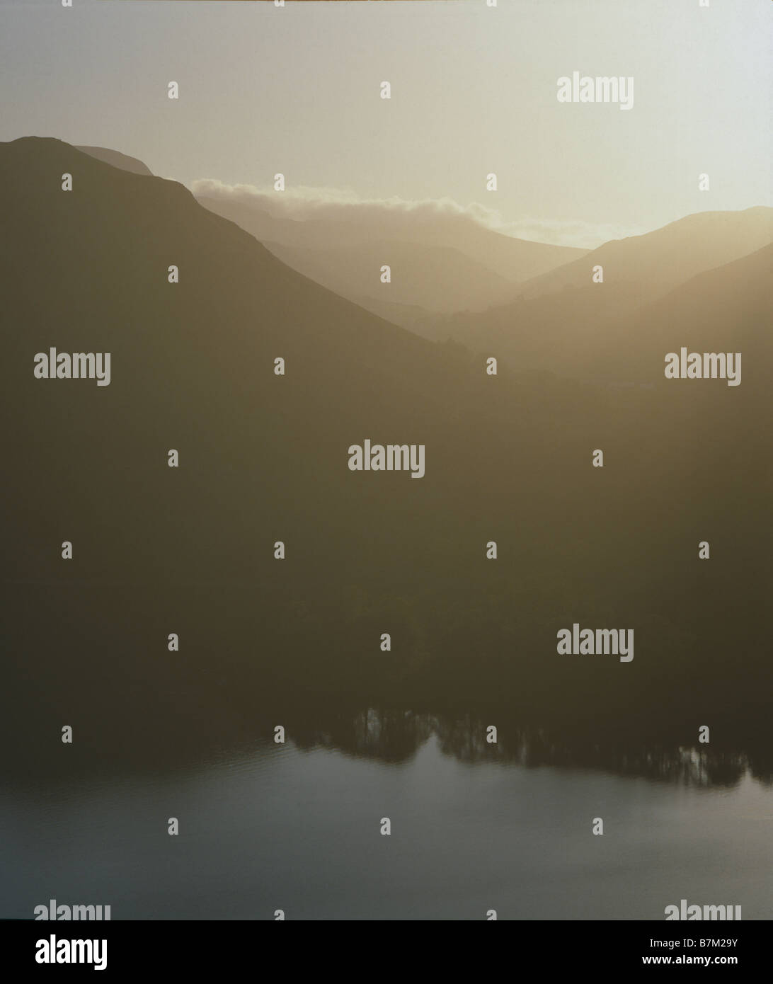 Lake District  Derwentwater Aerial view from a hot air balloon Stock Photo