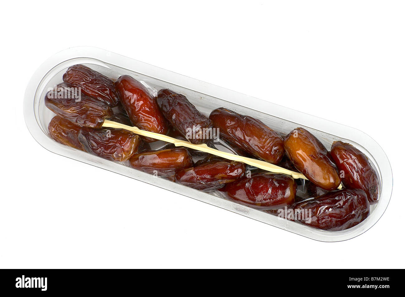 PLASTIC TRAY WITH DATES Stock Photo