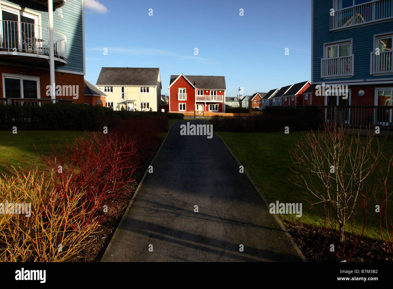 New housing development, Leybourne Lakes, Kent, England, UK Stock Photo