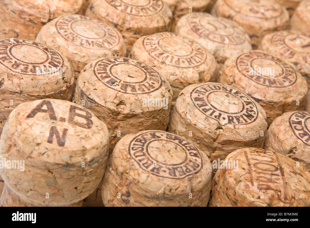 Lots of champagne corks Stock Photo Alamy