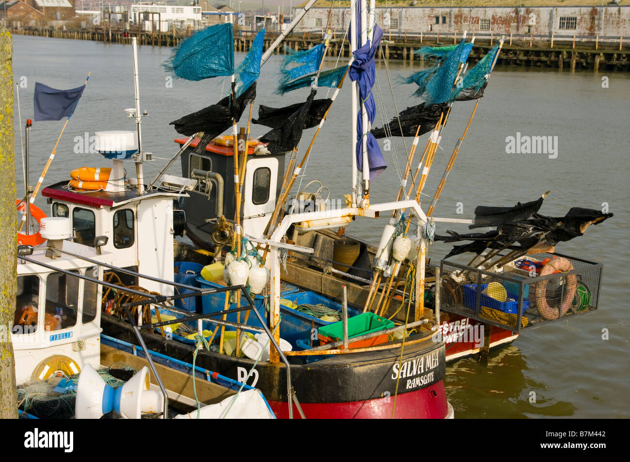 Commercial Fishing Boats West Quay Newhaven East Sussex Fleet uk Stock