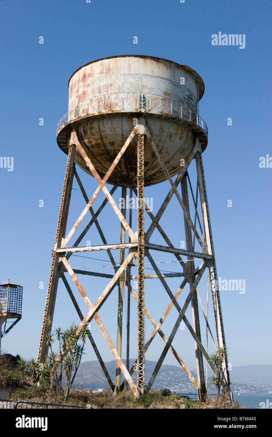 Alcatraz water tower Stock Photo