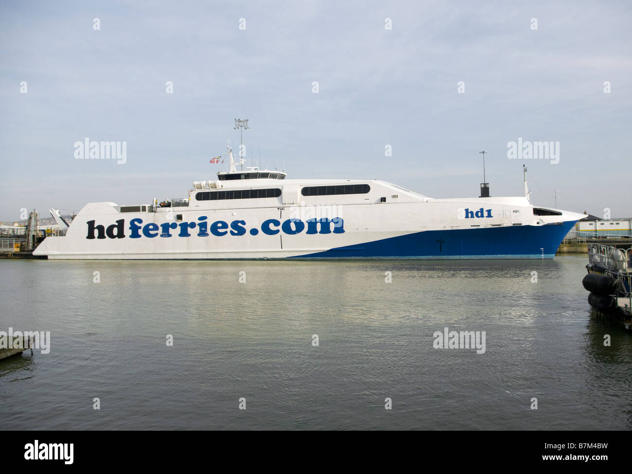 HDferries com Cross Channel Ferry East Quay Newhaven East Sussex Stock Photo