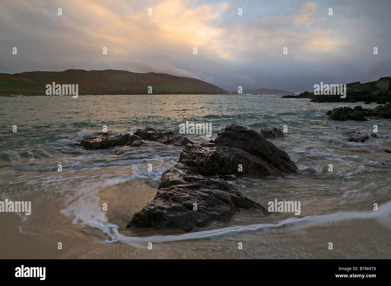 rocks and waves on Beara Peninsula Co Cork Ireland Stock Photo