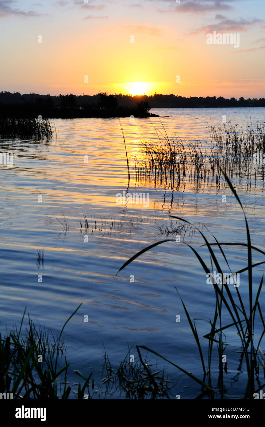sunset on Lough Ennell,Co.Wesameath, Ireland Stock Photo