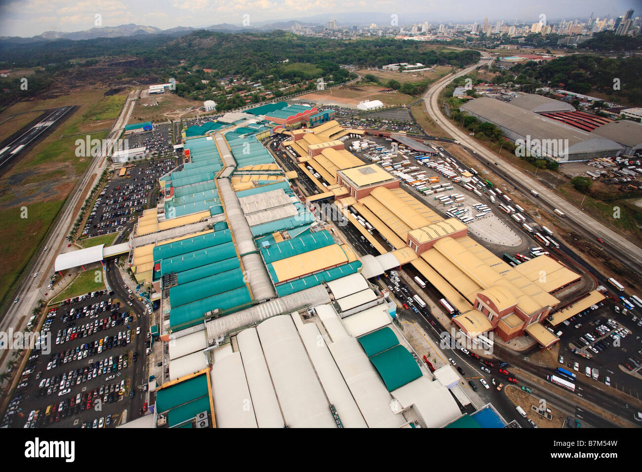 Aerial view of Panama City Albrook Mall and the Bus terminal Stock Photo Alamy
