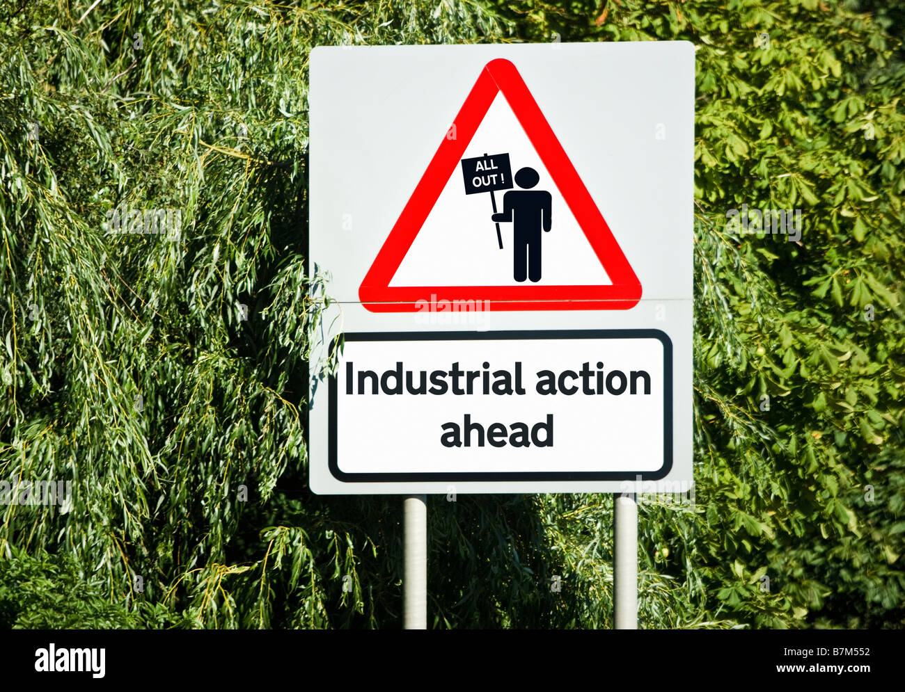 Industrial action, strikes concept sign UK, concepts Stock Photo