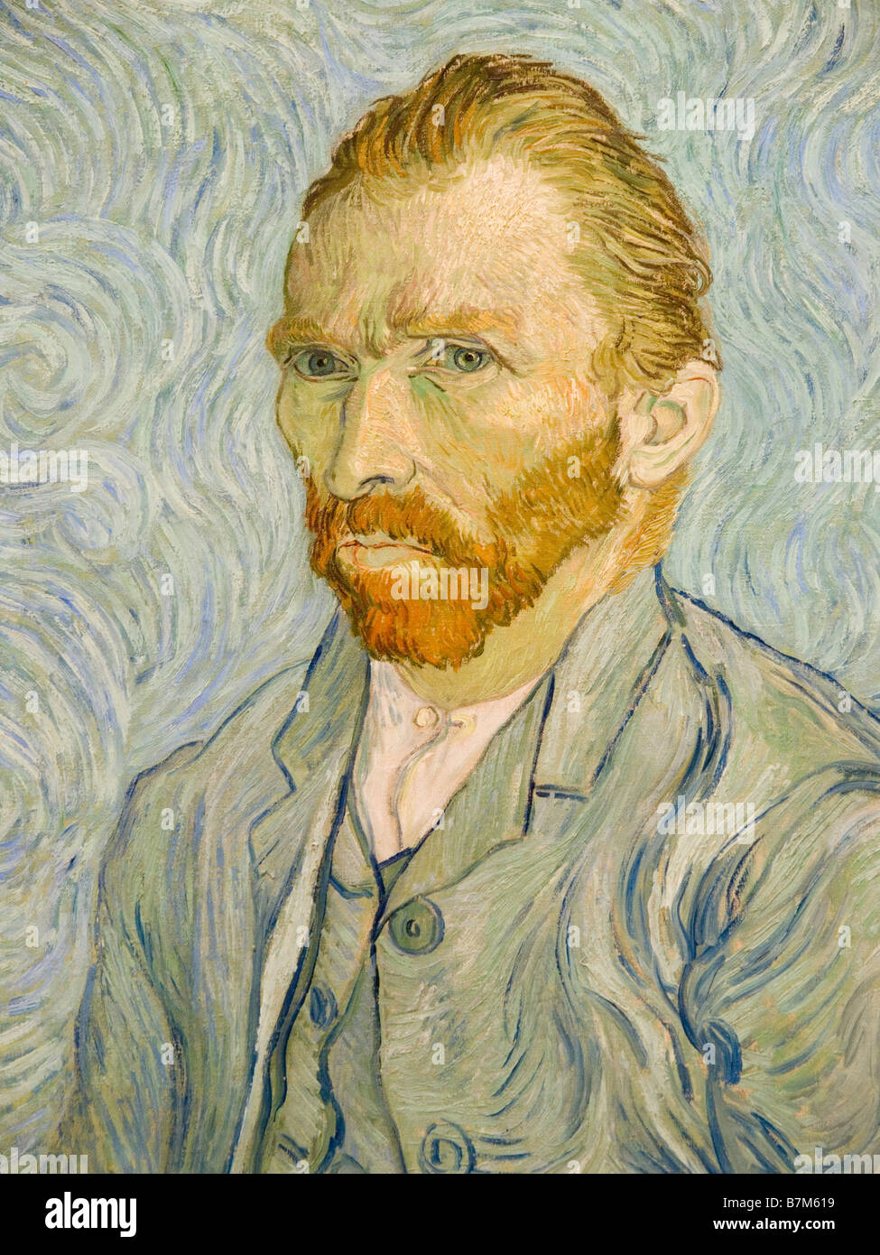 A Self Portrait, painted by Vincent Van Gogh in 1889. At the Musee D'Orsay in Paris, France Europe Stock Photo