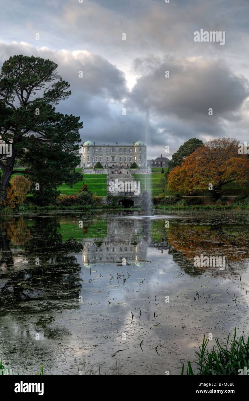 powerscourt house and gardens reflected reflection lake mirror image