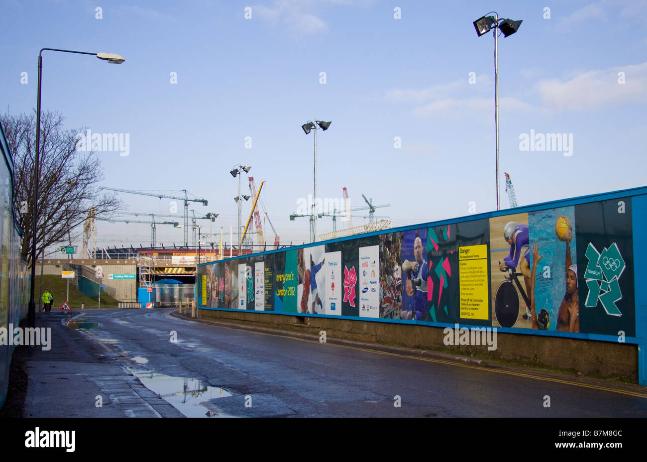 Hoarding in Pudding Mill Lane at the London 2012 Olympics construction ...