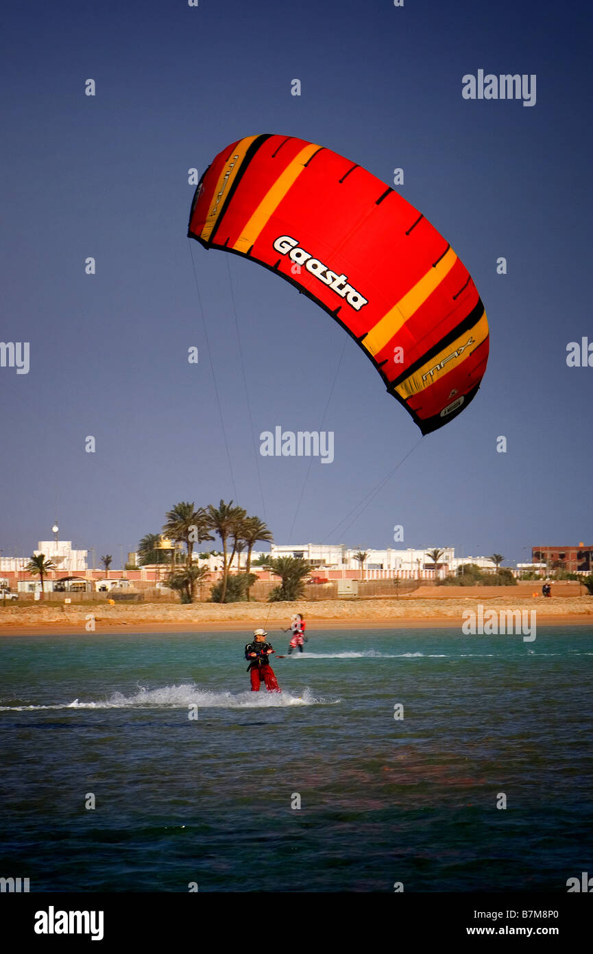Kite boarding in the sea, Dahab, Egypt Stock Photo Alamy