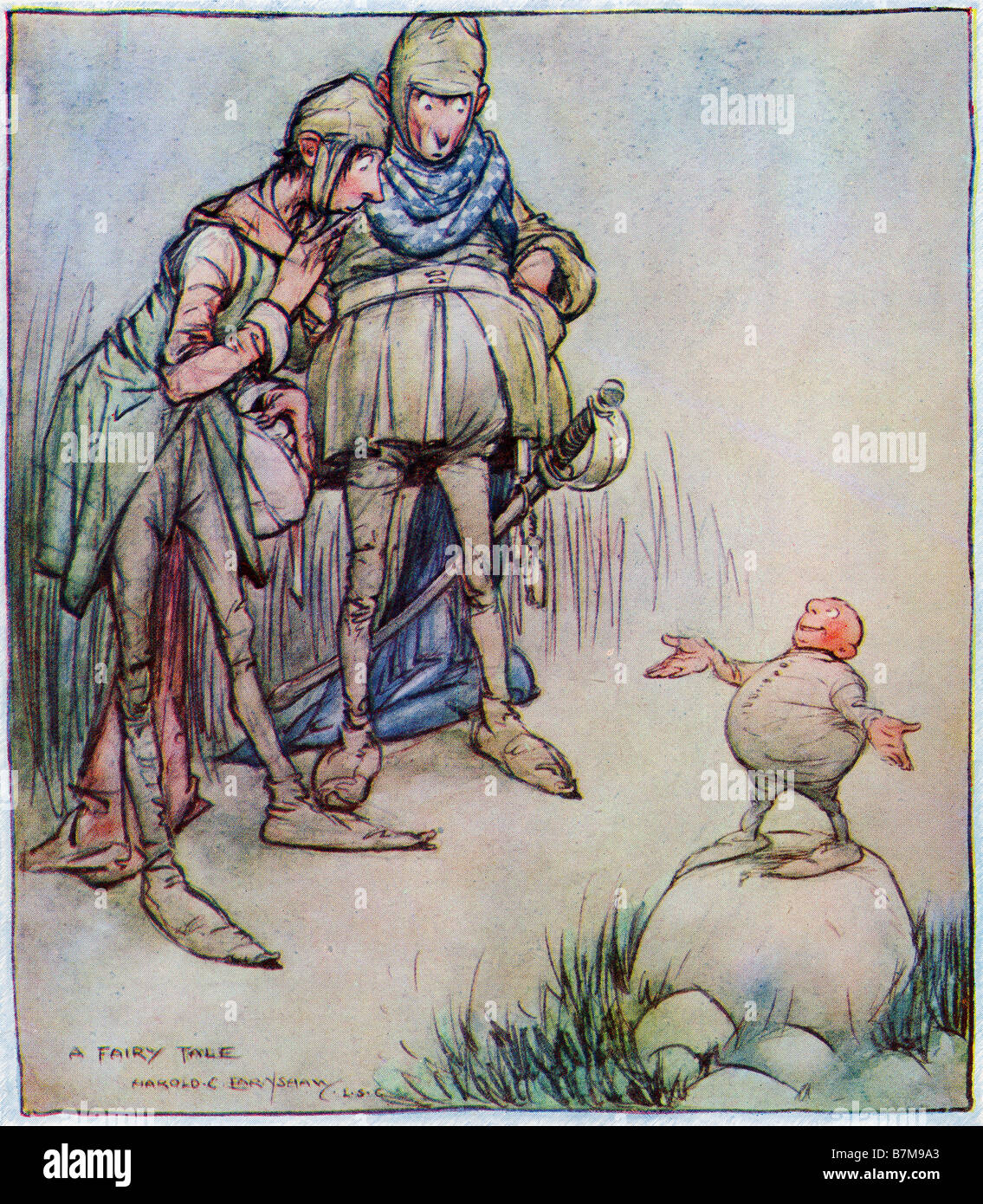 A Fairy Tale.  From the picture by Harold C Earnshaw from the book Princess Marie Jose'ss Children s Book, published 1916 Stock Photo