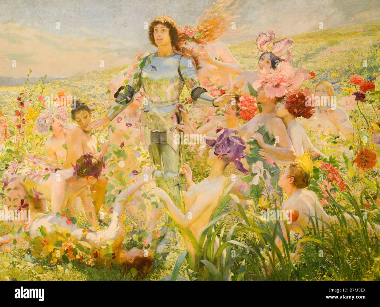 Close up of a painting in the Musee D'Orsay, Paris France Europe Stock Photo