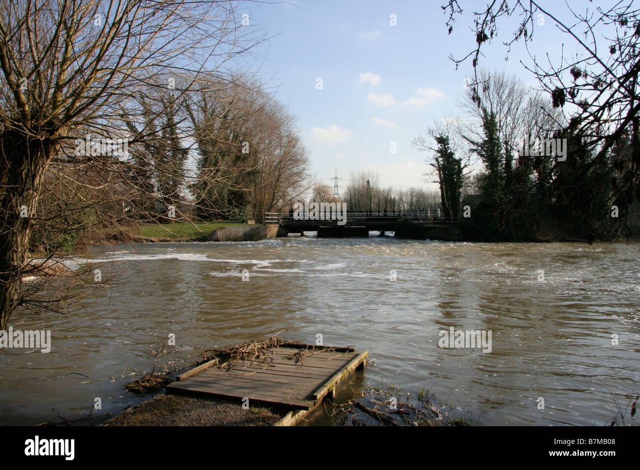 The Weir pool below Dobbs Weir on the River Lee Stock Photo Alamy