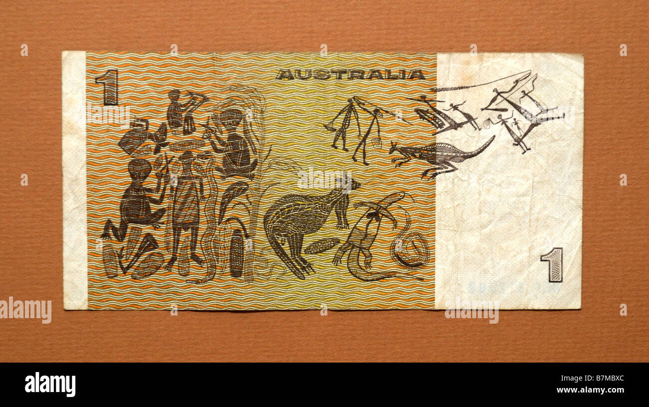 Australia 1 One Dollar Bank Note Stock Photo