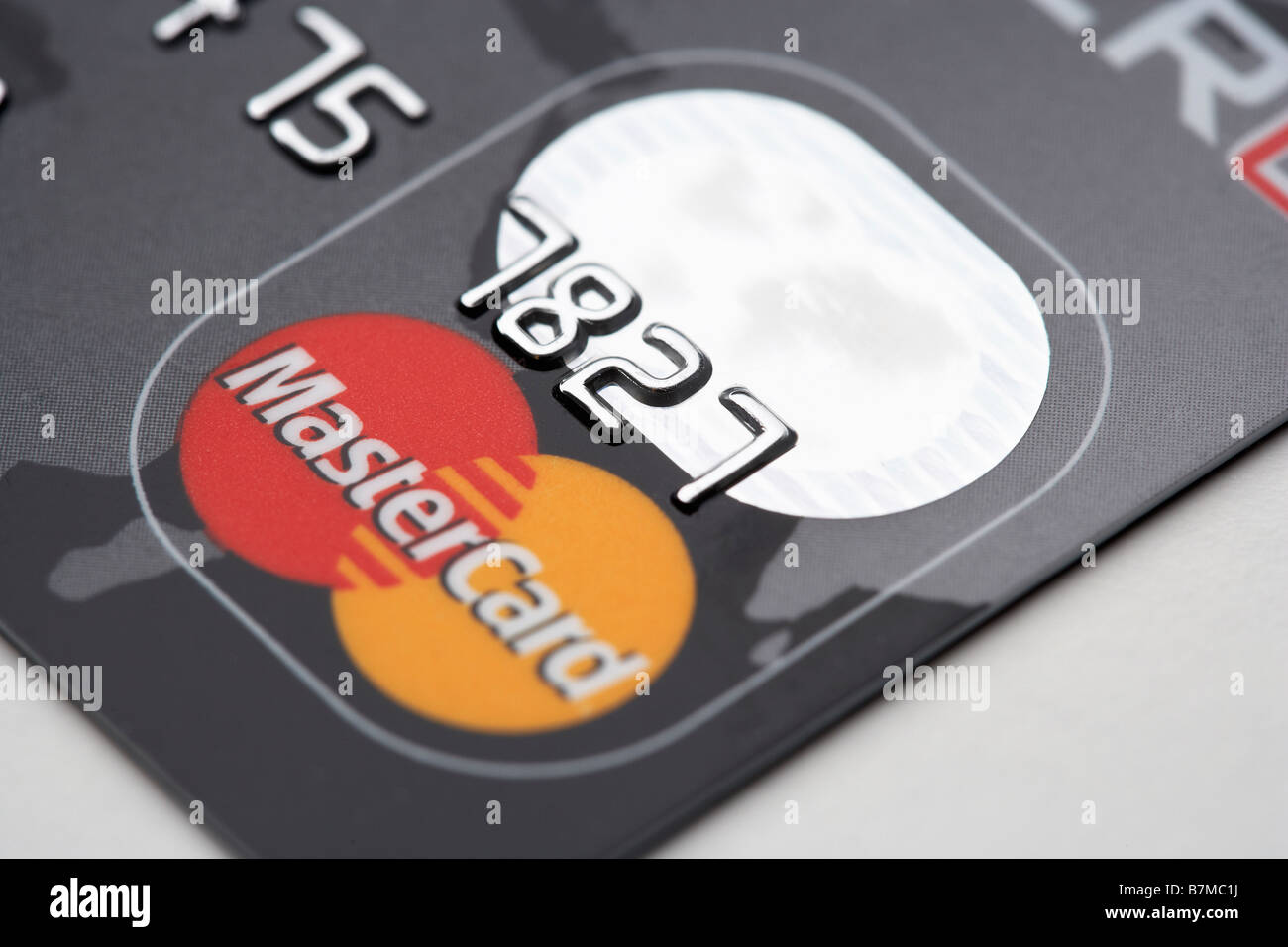 Detail of Mastercard credit card Stock Photo