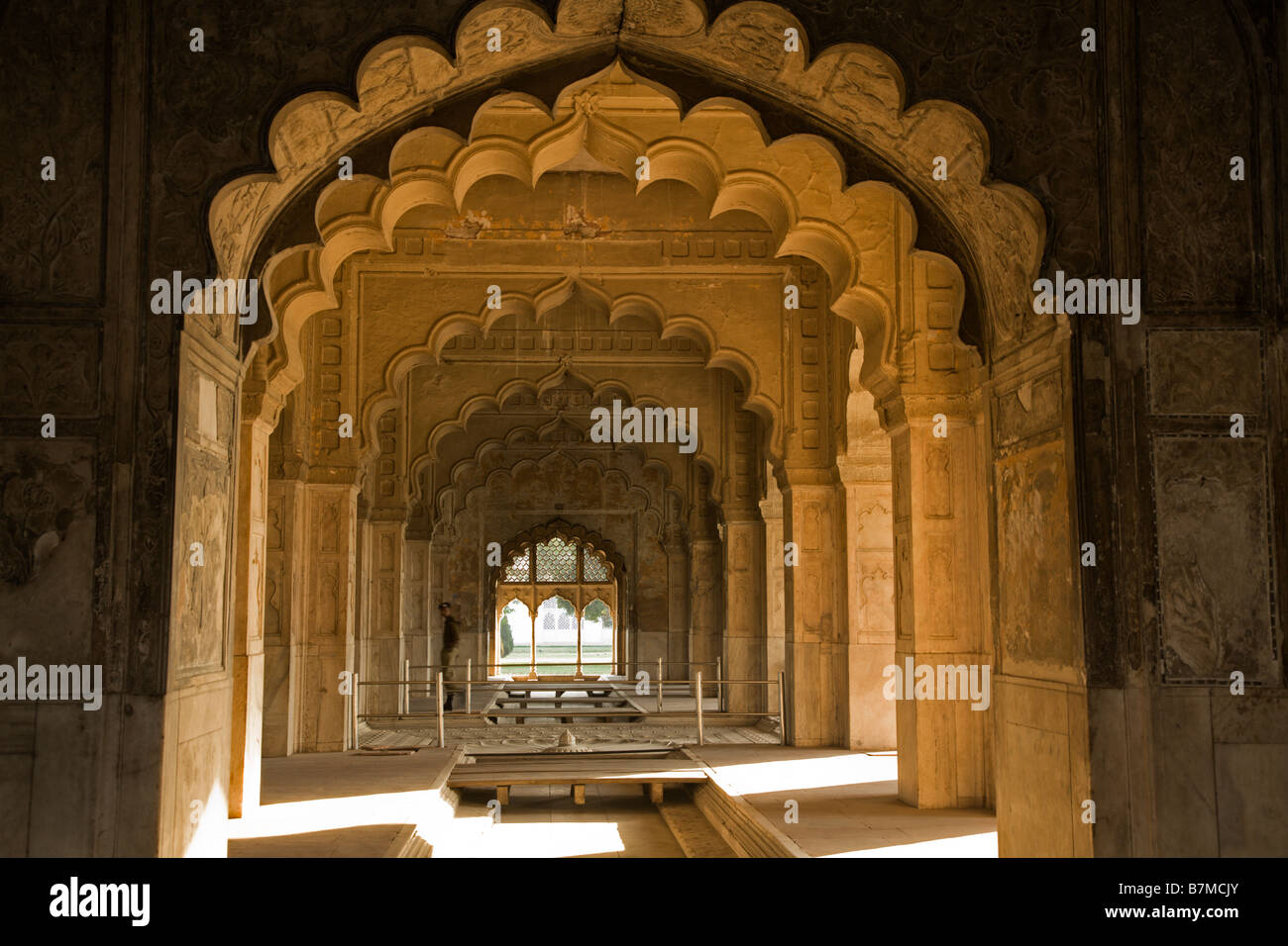 Interior With Water Channels In Diwan I Khas Inside The Red