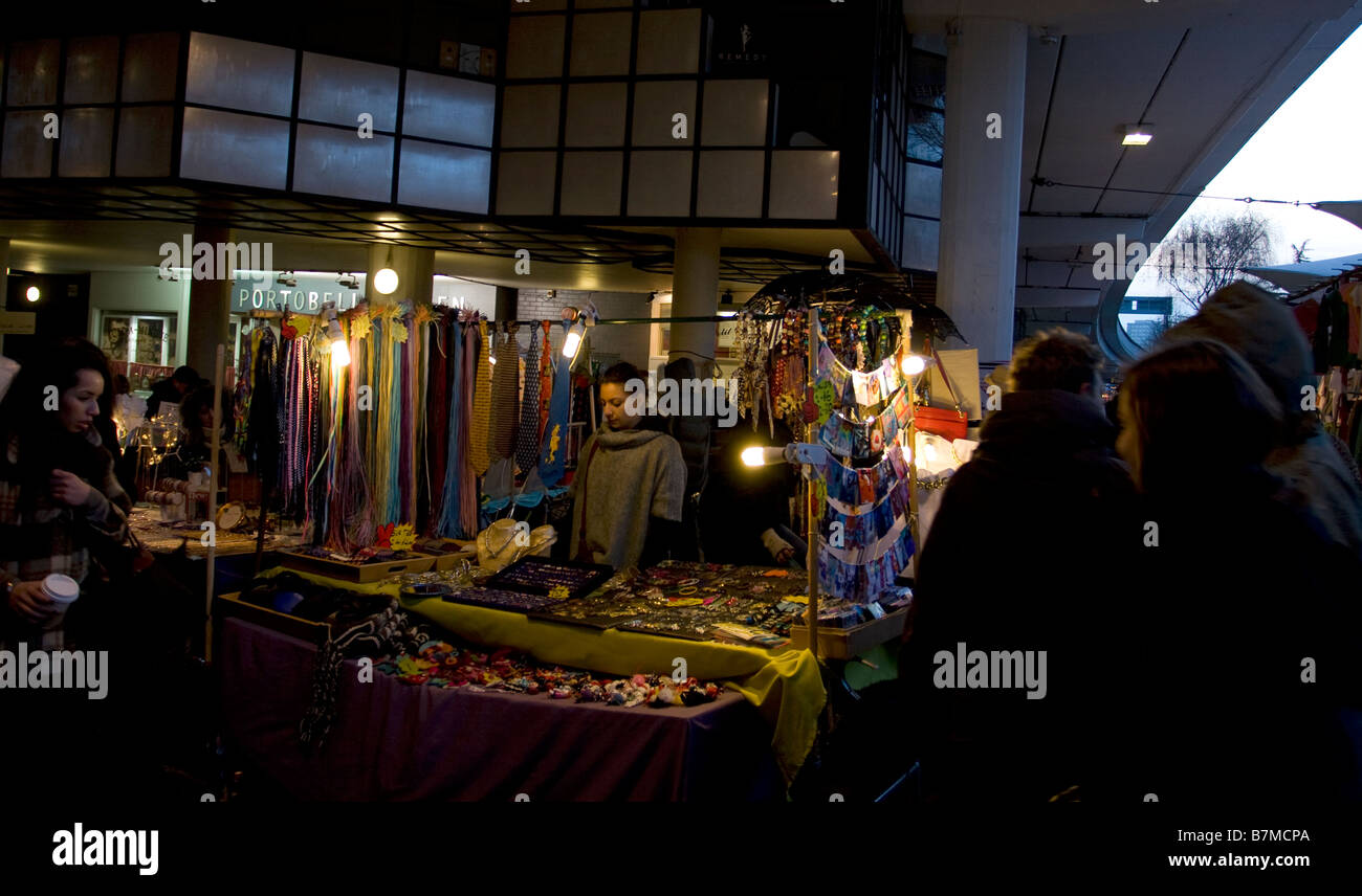 Portobello Market stall in Notting Hill, London, England, UK Stock