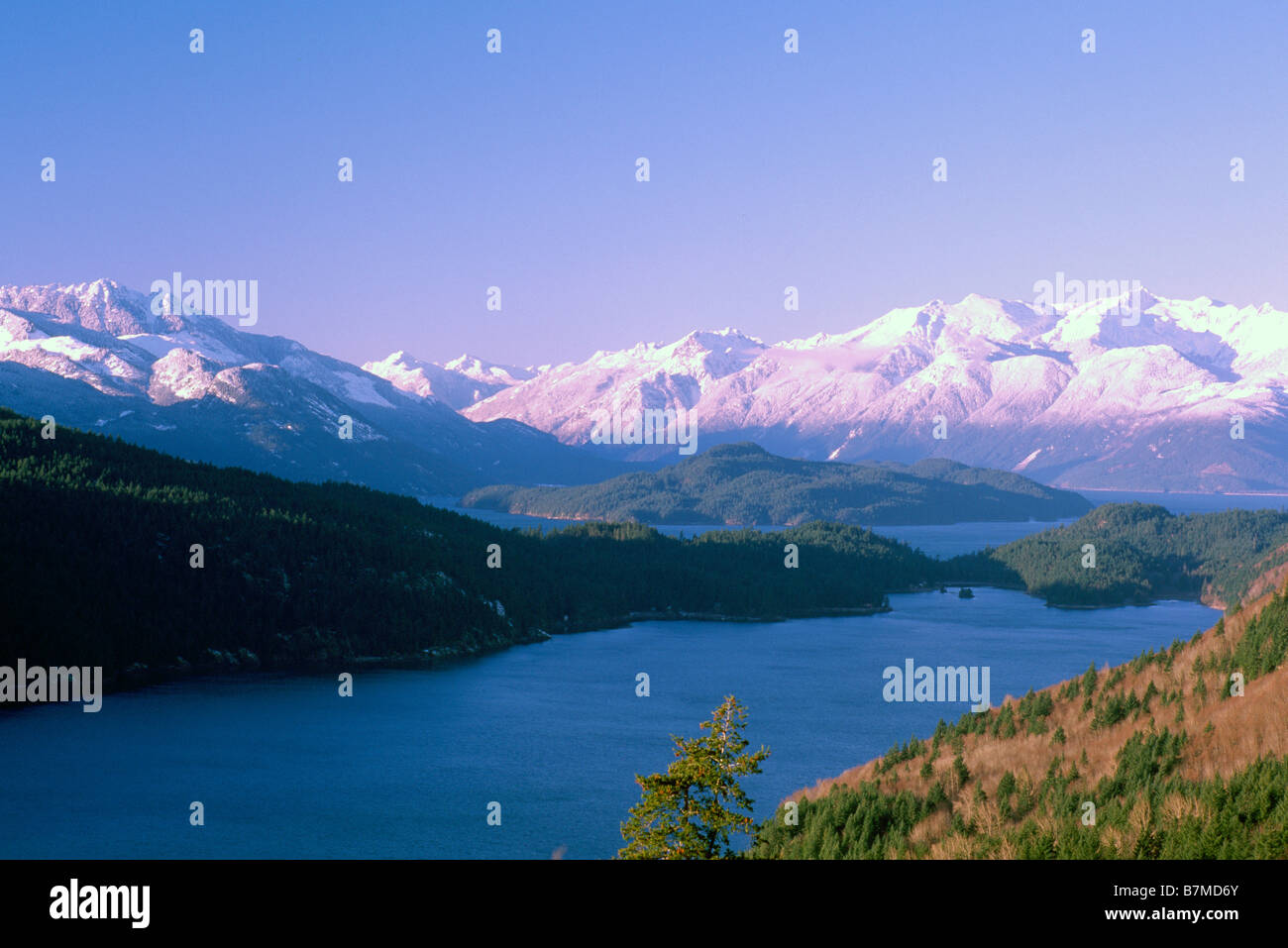 Harrison Lake and Coast Mountains near Harrison Hot Springs, Fraser