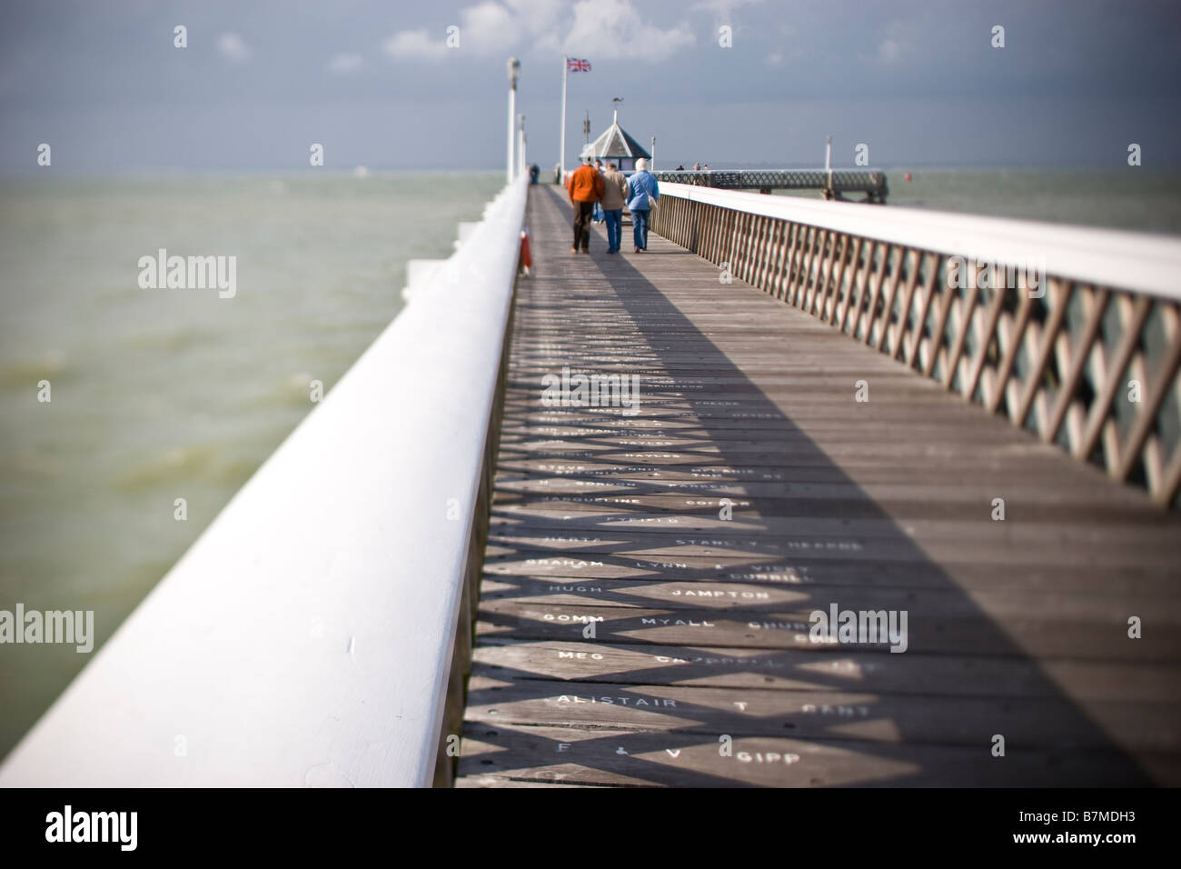Yarmouth Pier on the Isle of Wight Stock Photo