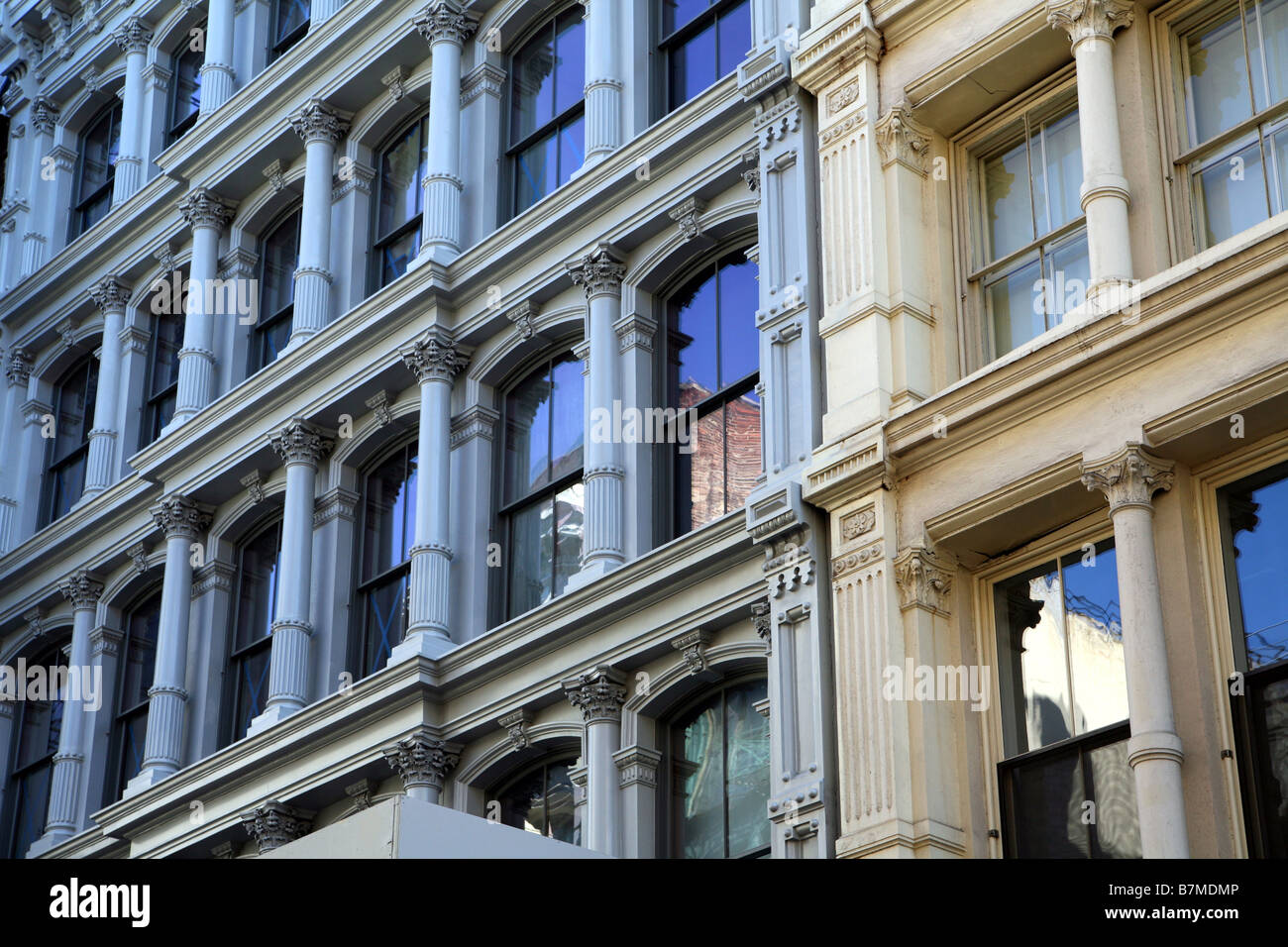 Cast Iron building facade in Manhattan Tribeca district Stock Photo