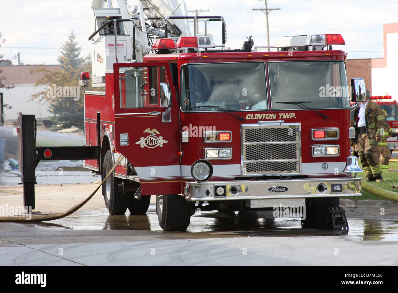 A fire engine from the Clinton Township Fire Department Stock Photo Alamy