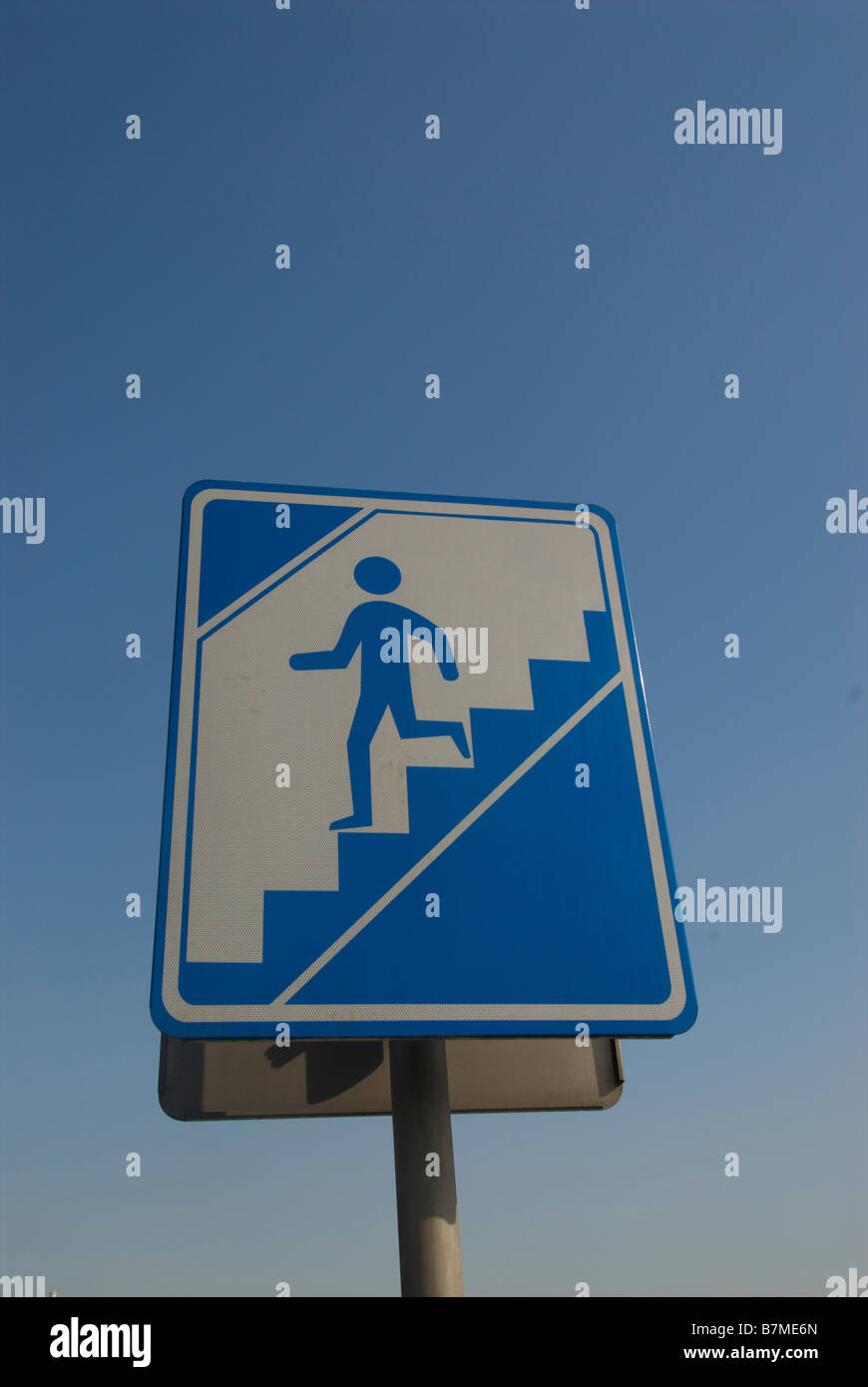 Go downstairs sign Stock Photo