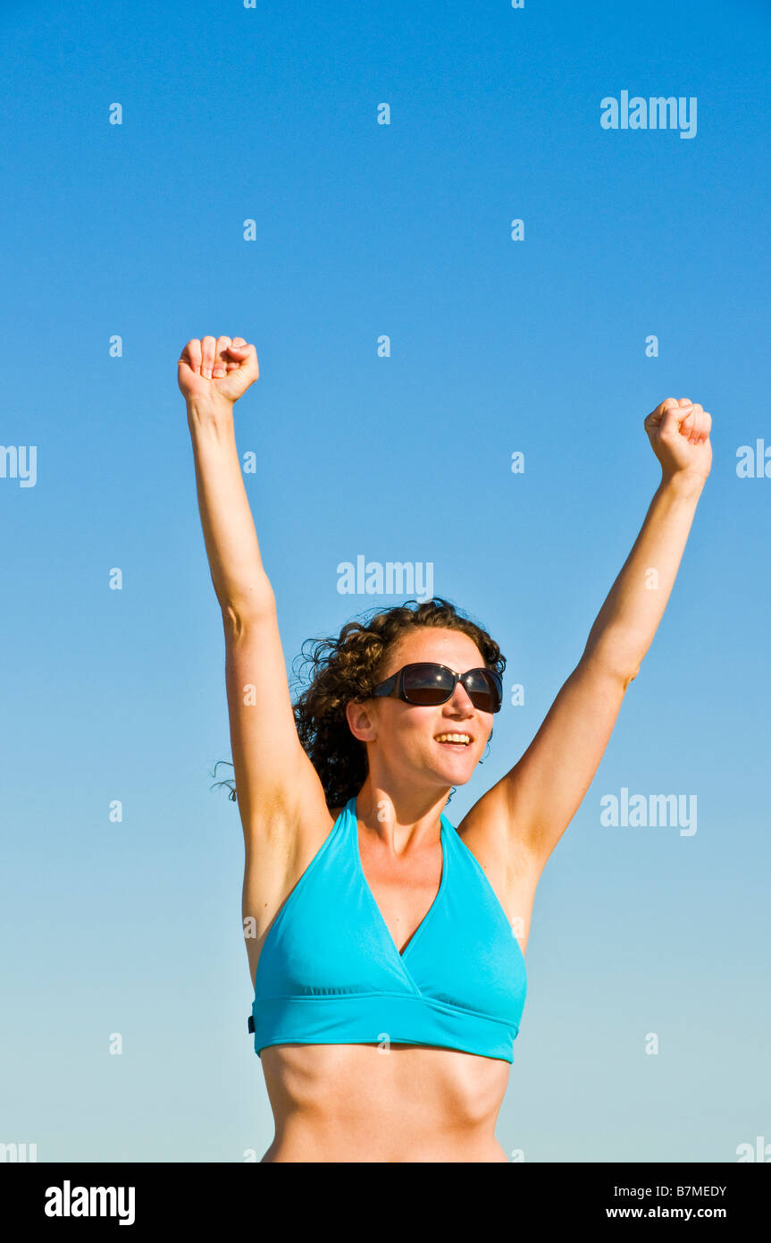 Woman who has achieved a goal hi-res stock photography and images - Alamy