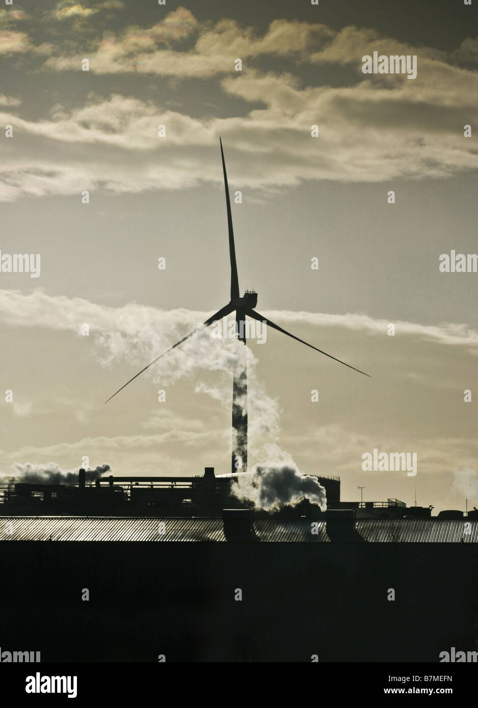 Wind Turbine in industrial area Stock Photo Alamy