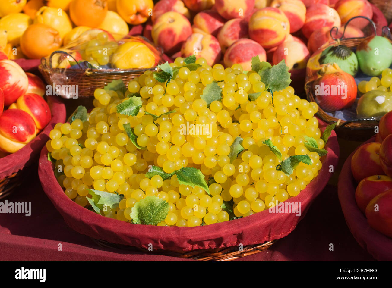 Plastic Fruit Display Stock Photo Alamy