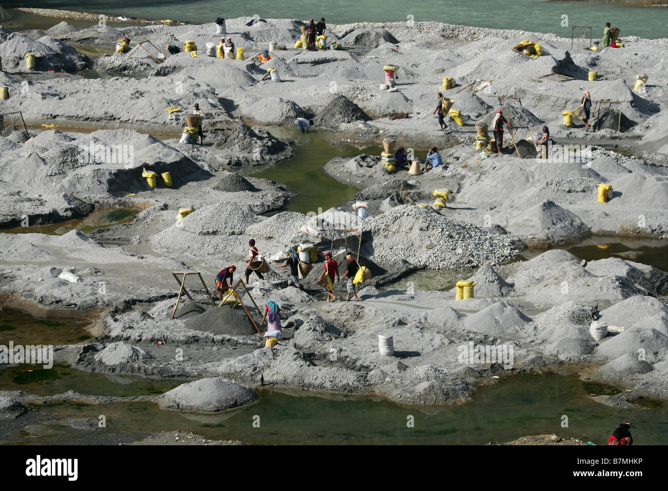 Sand and stone quarry River Seti Pokhara Nepal Stock Photo Alamy